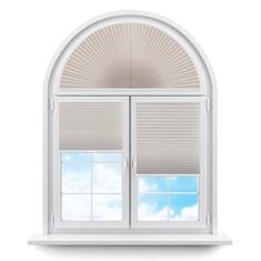 Плиссе арочные (шторы, жалюзи) пальма кремовый